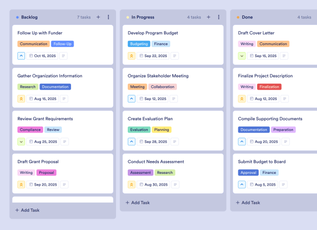 Grant Tracking Board Template Thumbnail