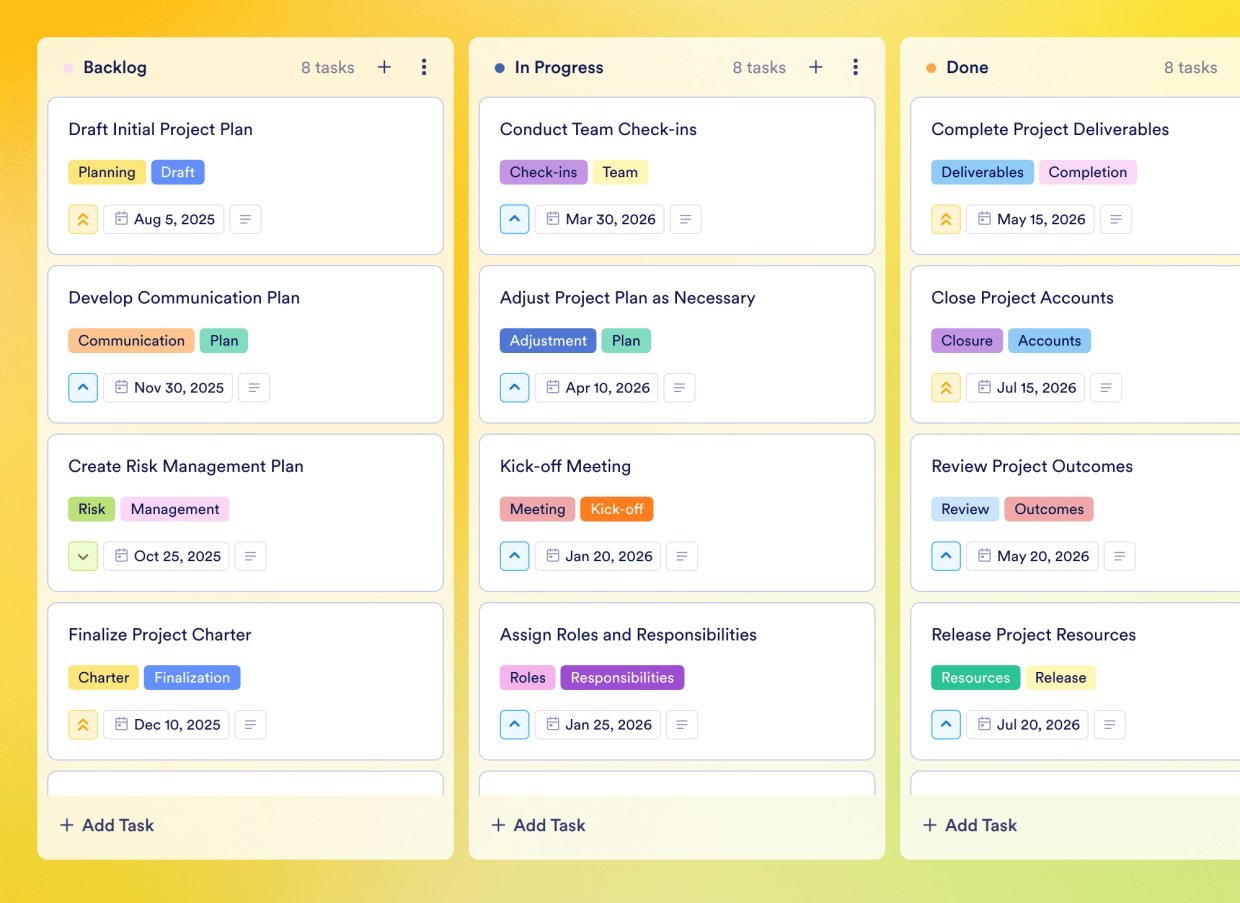 HR Project Plan Board Template Jotform