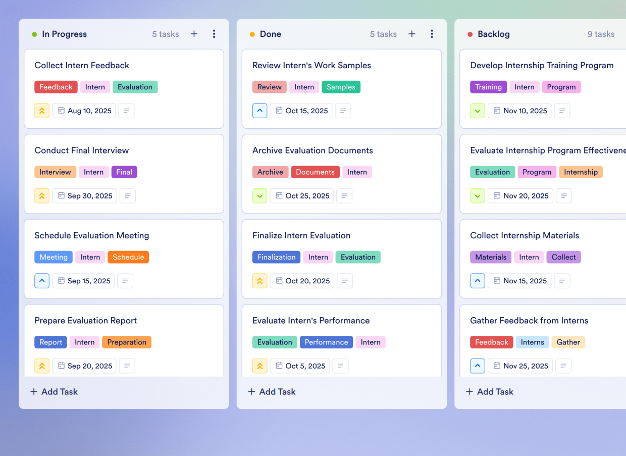 Intern Task List Intern Task List Template | Jotform