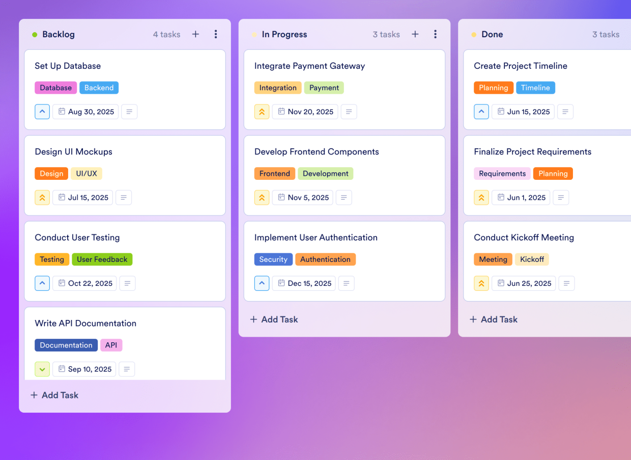 Program Management Table IT Program Management Board Template | Jotform