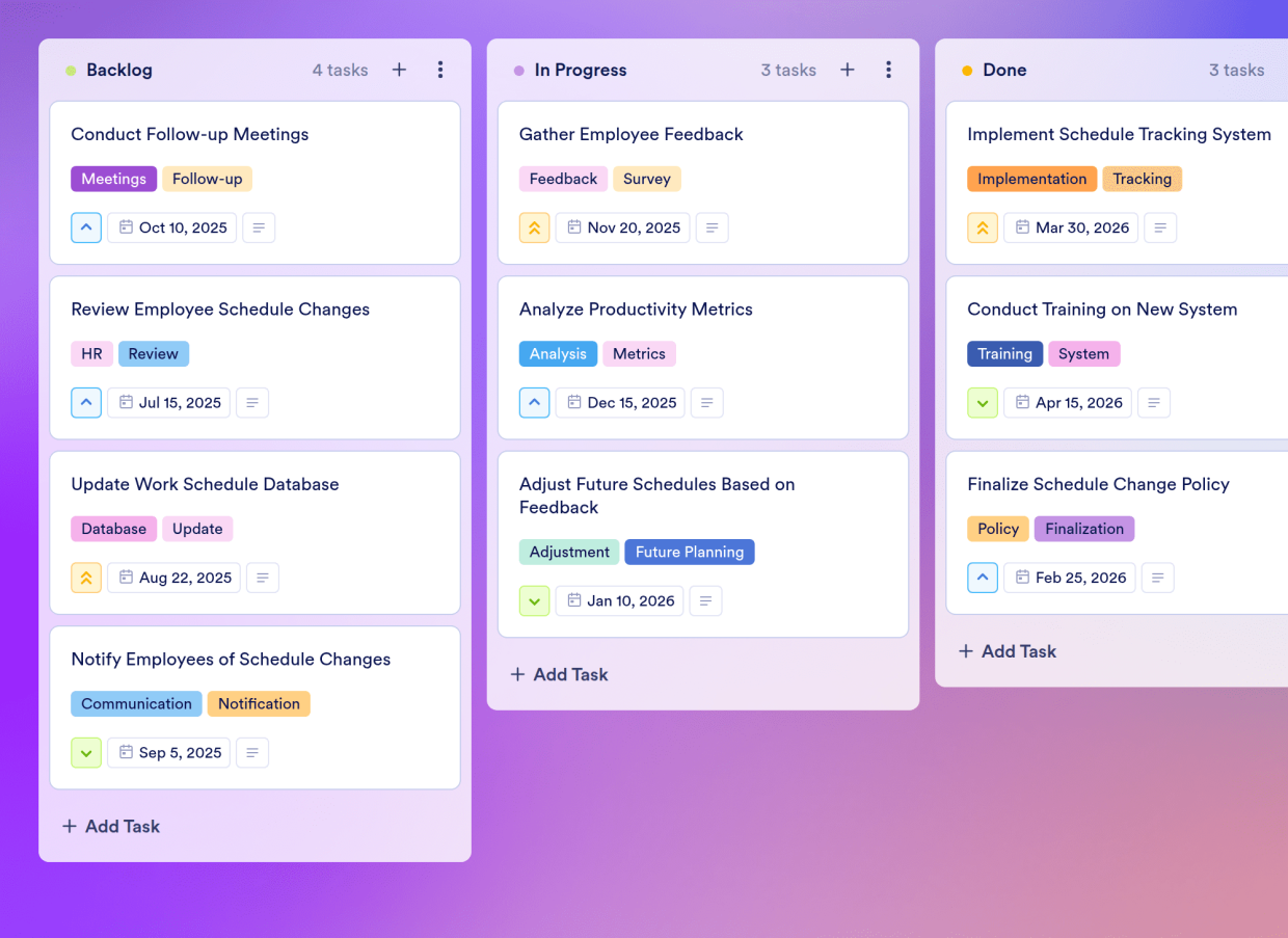 Job Schedule Template | Jotform