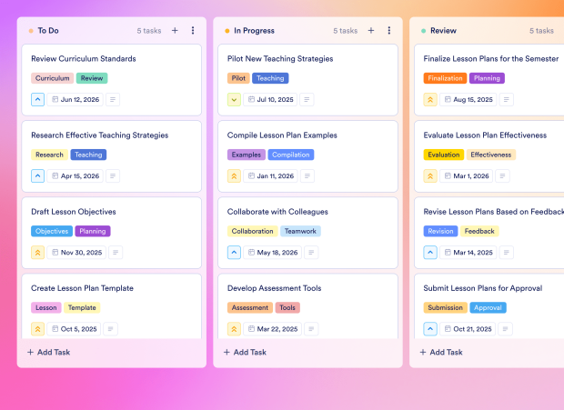 Lesson Plan Board Template Thumbnail