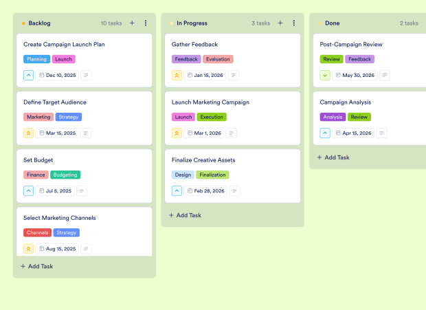 Marketing Project Plan Board Template Thumbnail