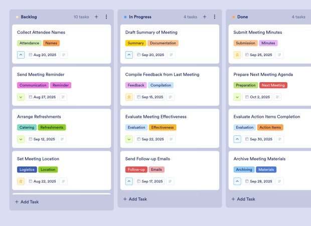 Meeting Minute Board Template Thumbnail