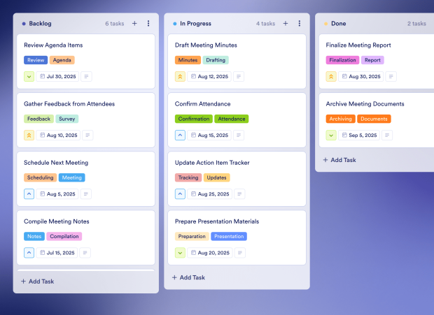 Meeting Notes Board Template Thumbnail