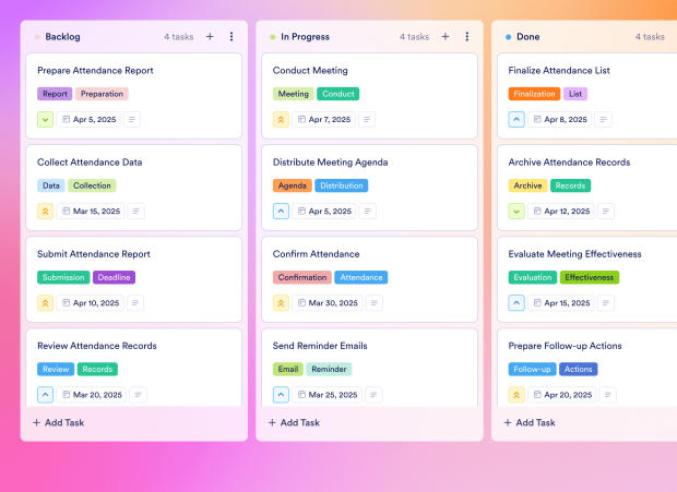 Meeting Tracker Board Template Thumbnail