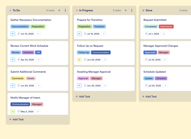 Month Work Schedule Board Template Thumbnail
