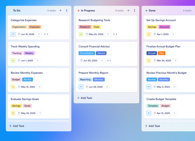Monthly Budget Board Template Thumbnail