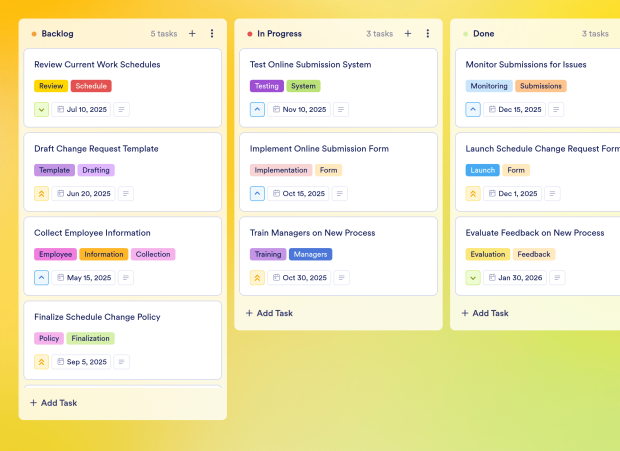 Monthly Work Schedule Board Template Thumbnail