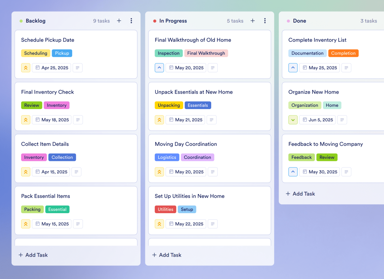 Moving Plan Template Jotform
