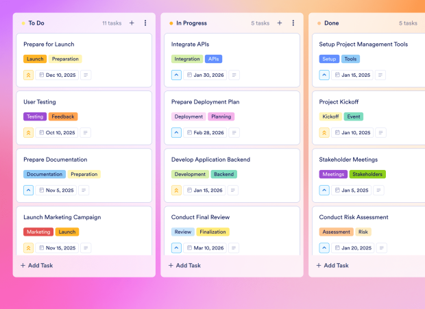 Multiple Project Timeline Board Template Thumbnail