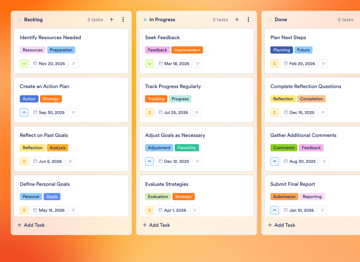 My Goals Template | Jotform