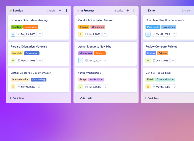 New Employee Onboarding Checklist Board Template Thumbnail