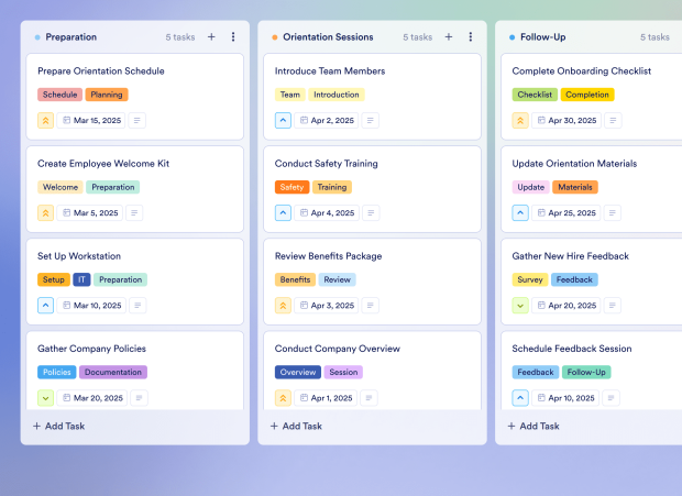 New Employee Onboarding Plan Board Template Thumbnail