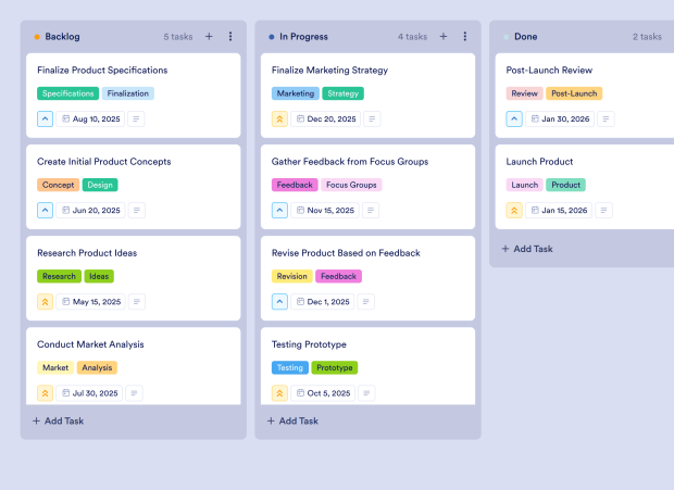 New Product Launch Plan Board Template Thumbnail