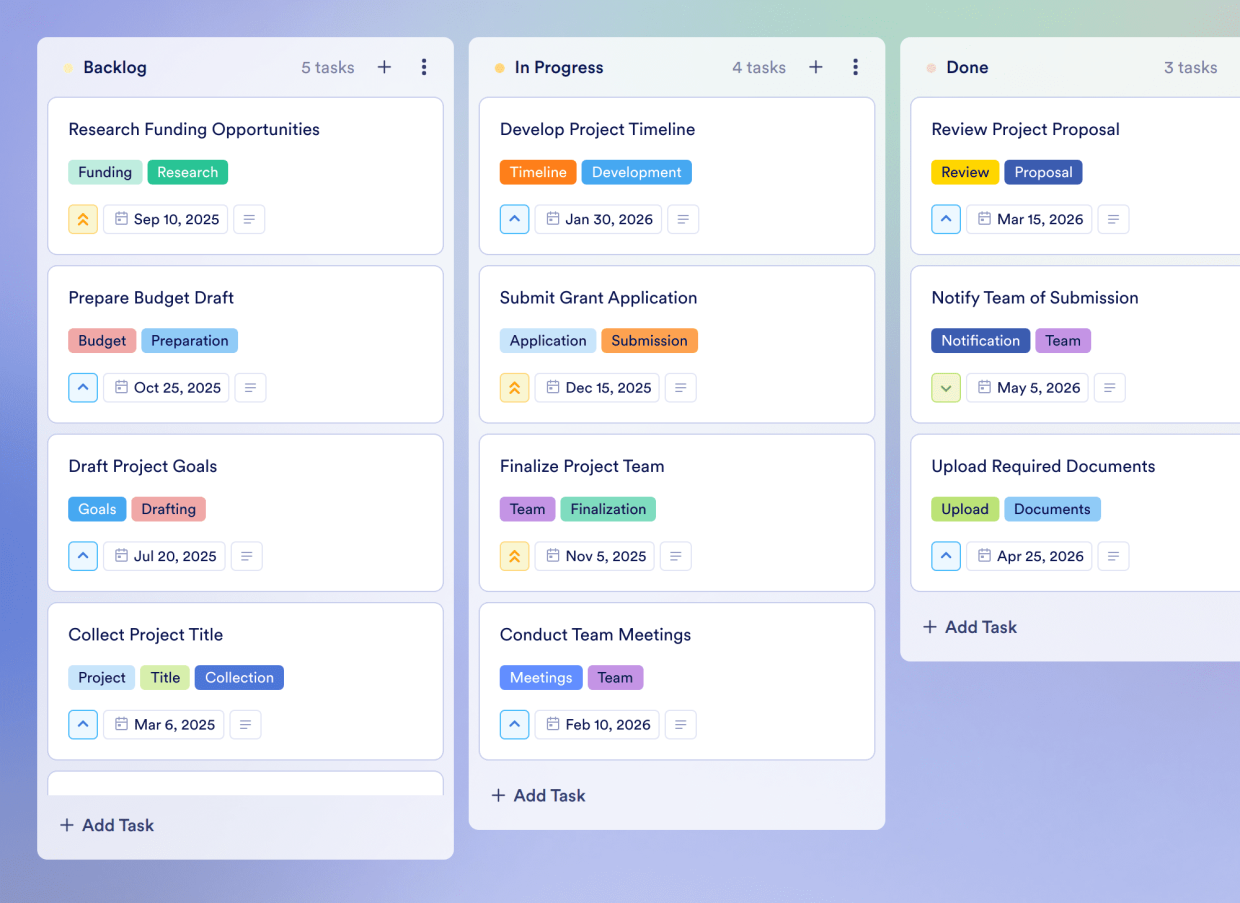 Program Development Sheet Nonprofit Program Development Board Template | Jotform