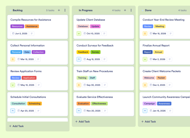 Nonprofit Program Management Board Template Thumbnail