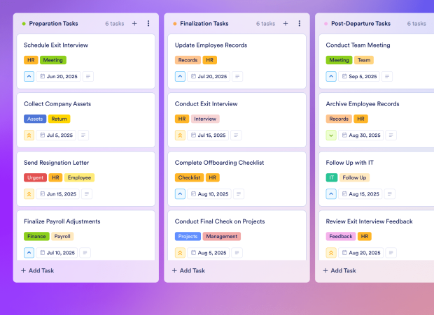 Offboarding Checklist Board Template Thumbnail