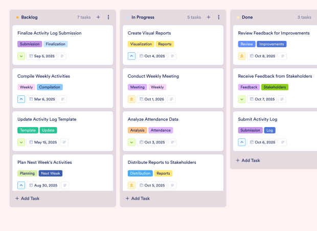 One Week Schedule Board Template Thumbnail
