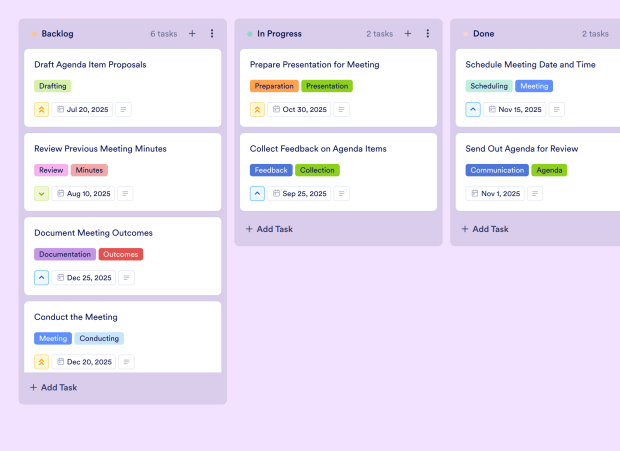 Operations Meeting Agenda Board Template Thumbnail
