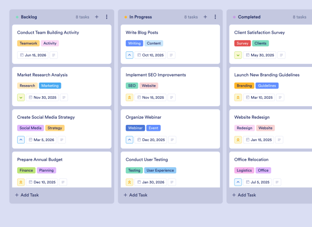Operations Project Plan Board Template Thumbnail