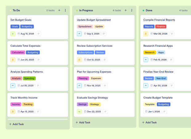 Personal Budget Board Template Thumbnail