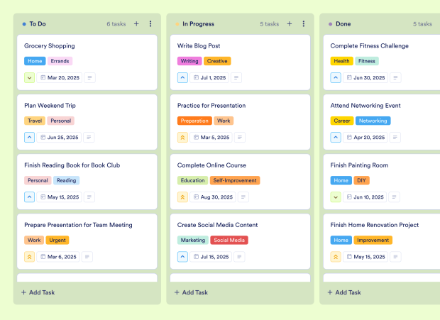 Plan Your Day Board Template Thumbnail