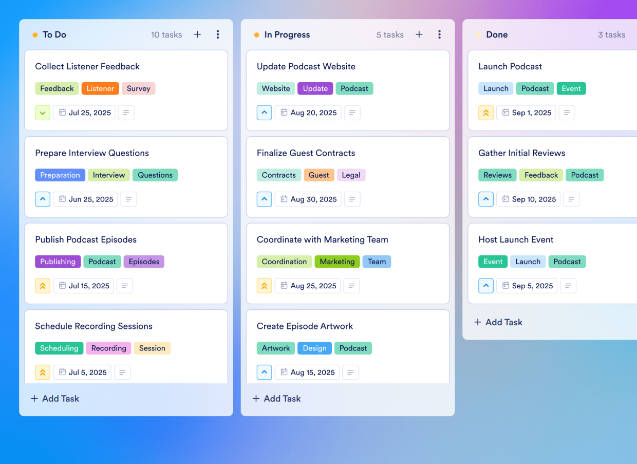 Podcast Layout Board Template Jotform