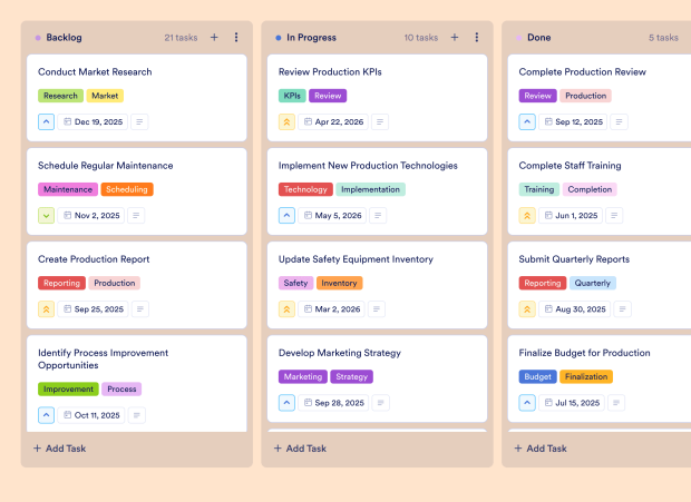 Production Calendar Board Template Thumbnail