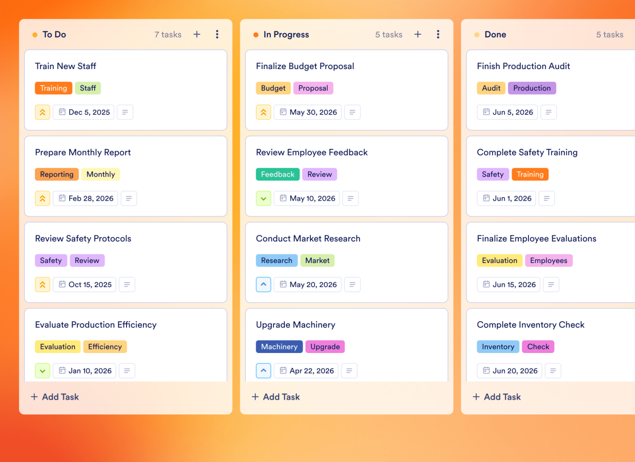 Production Plan Template | Jotform