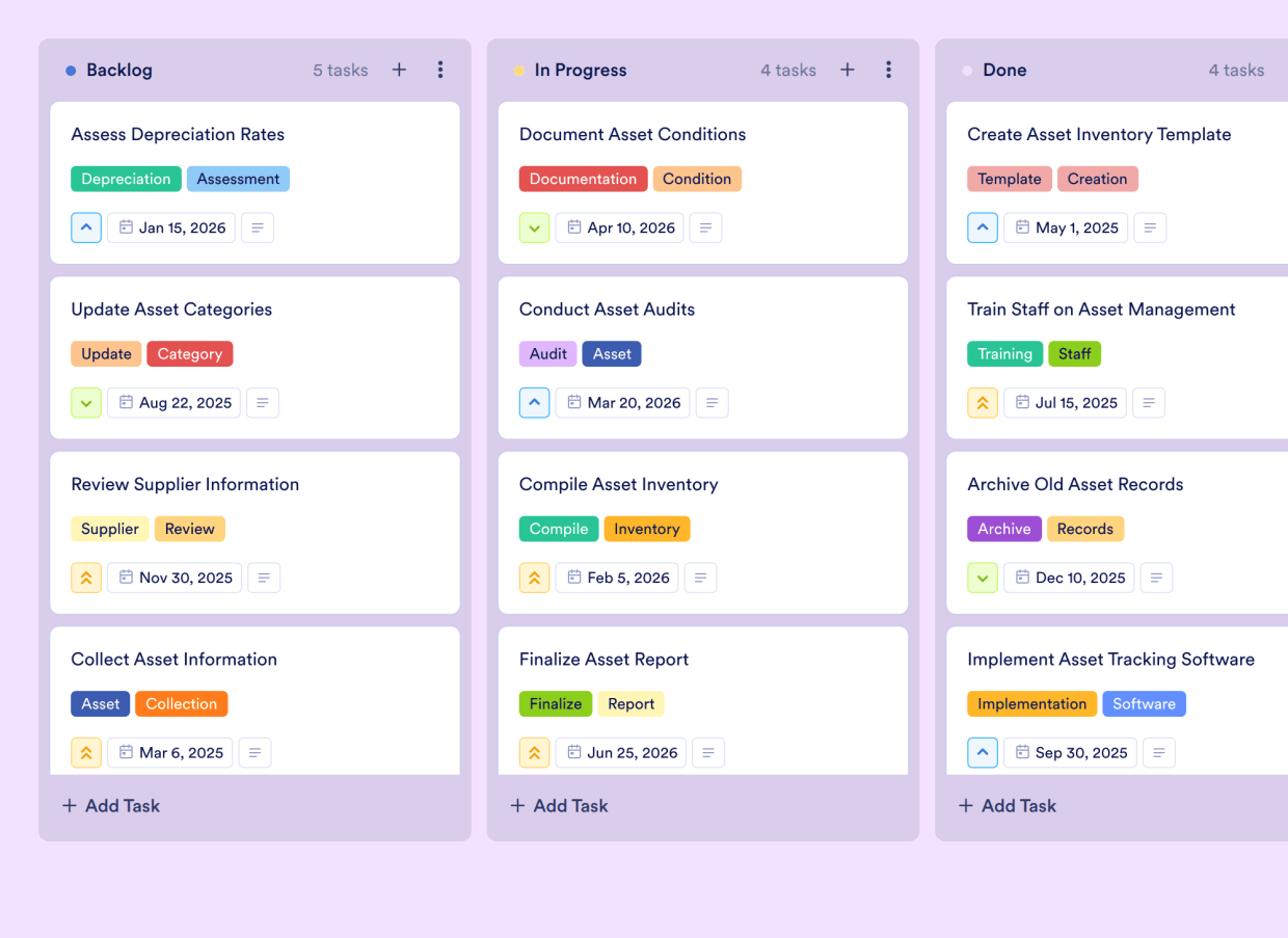 Project Inventory Template | Jotform