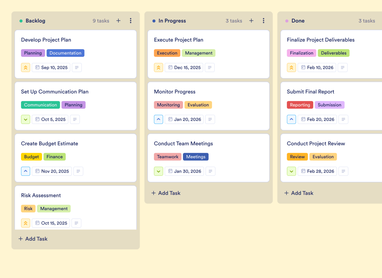 Project Kickoff Board Template | Jotform
