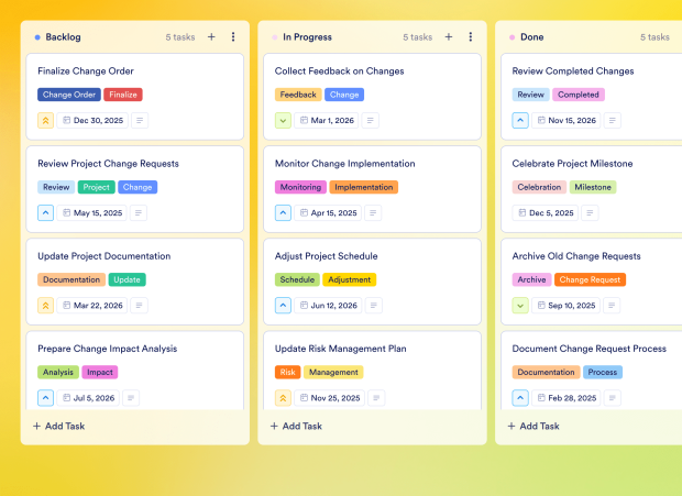 Project Management Decision Log Board Template Thumbnail