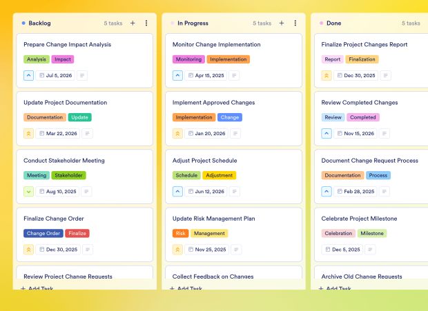 Project Management Decision Log Board Template Thumbnail