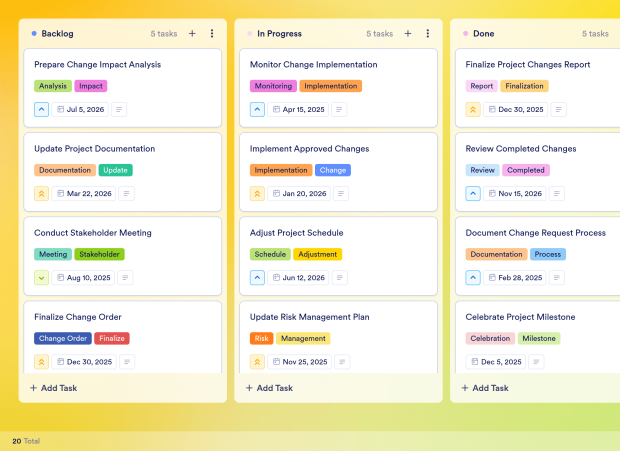Project Management Decision Log Board Template Thumbnail