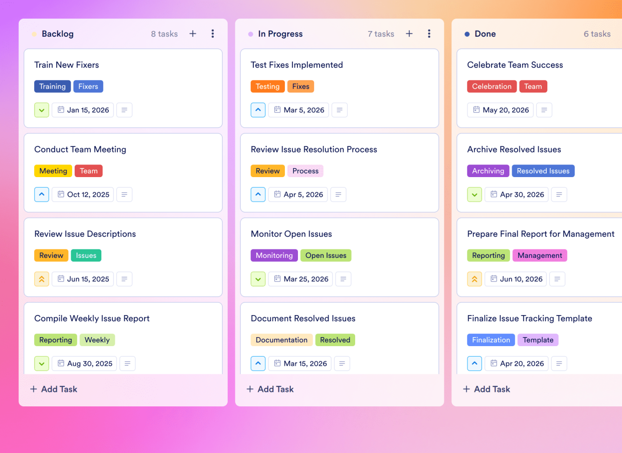 Project Management Issue Log Template | Jotform