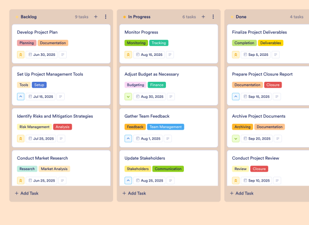 Project Management Kick Off Meeting Board Template Thumbnail