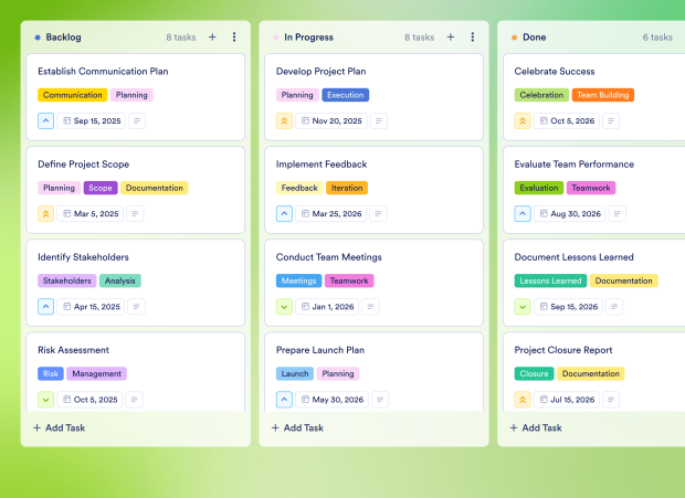 Project Management Planning Board Template Thumbnail