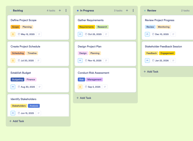 Project Management Portfolio Board Template Thumbnail