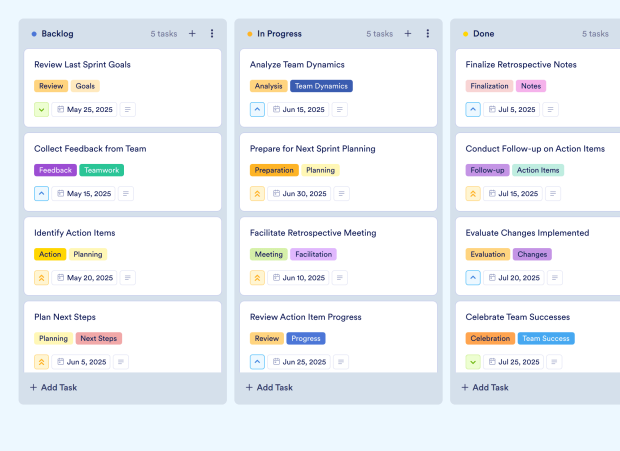 Project Management Retrospective Board Template Thumbnail