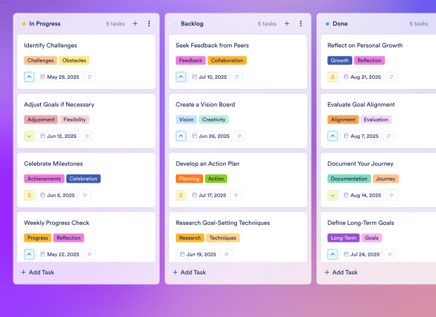 Quarterly Goal Setting Board Template Thumbnail
