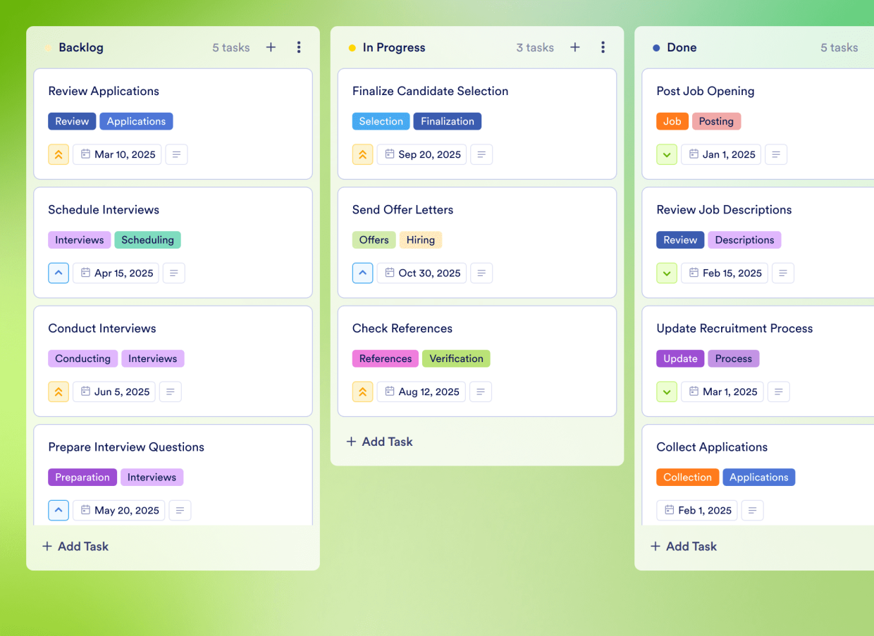 Recruiting Process Board Template | Jotform