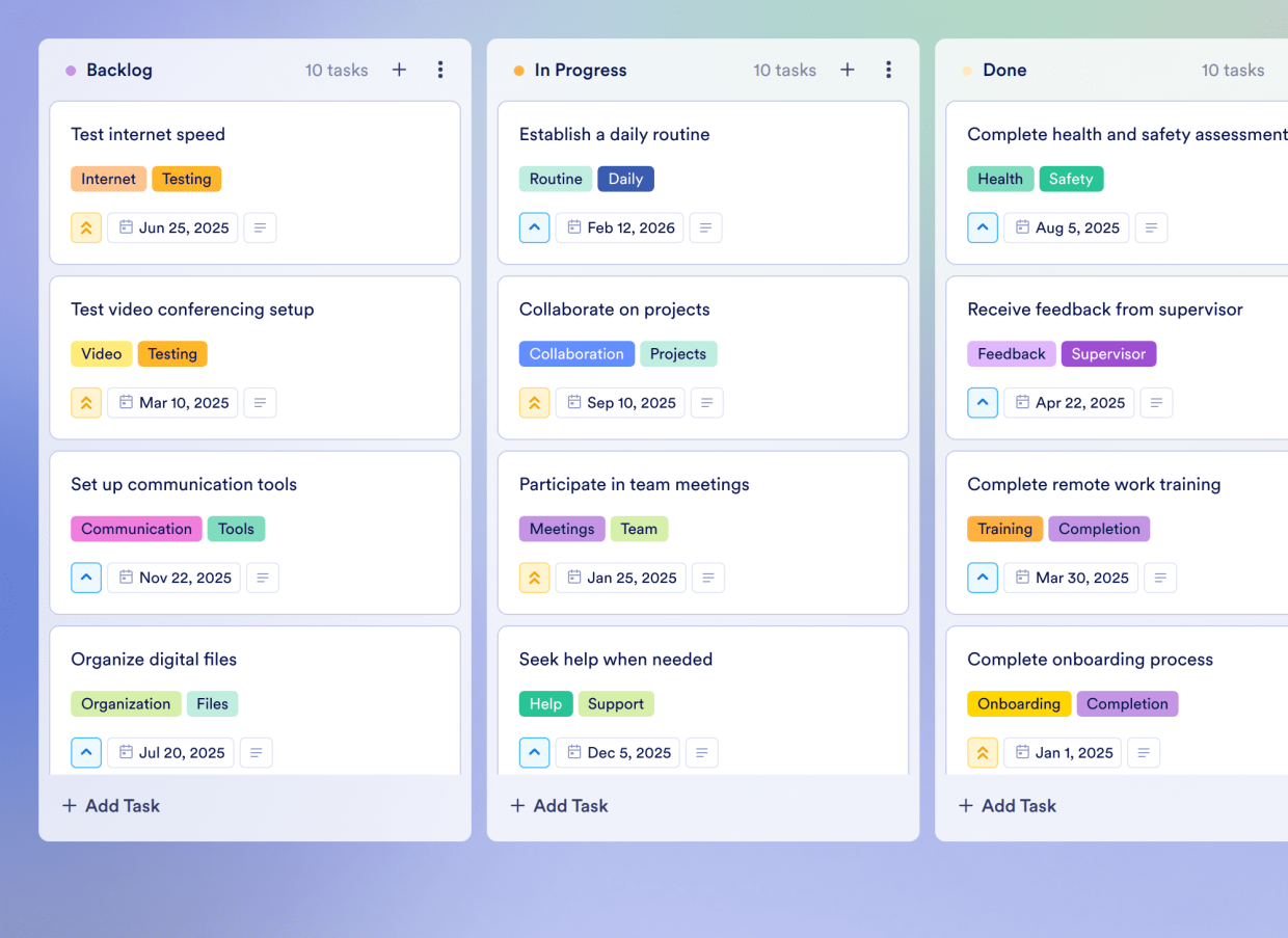 Task Hub Template Remote Team Hub Template | Jotform