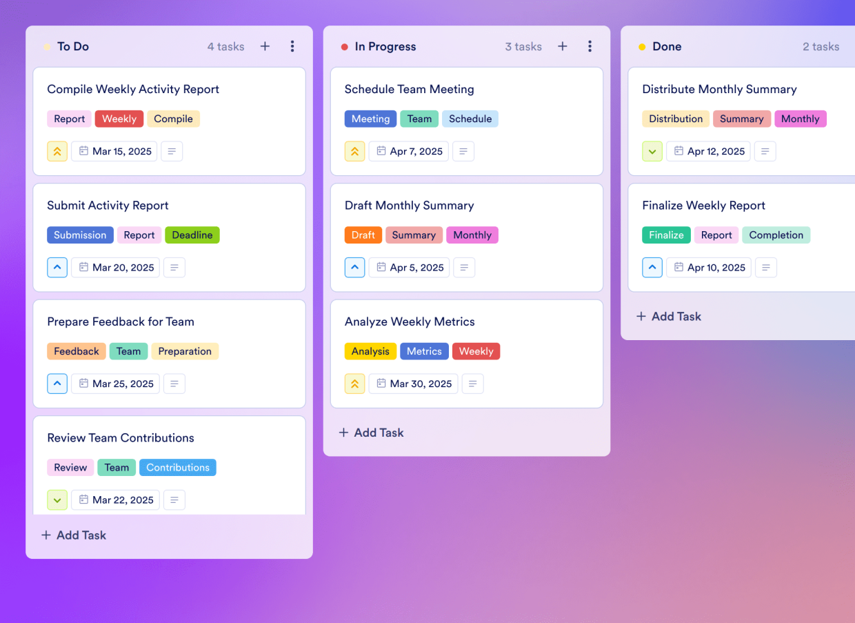 Remote Work Schedule Board Template | Jotform