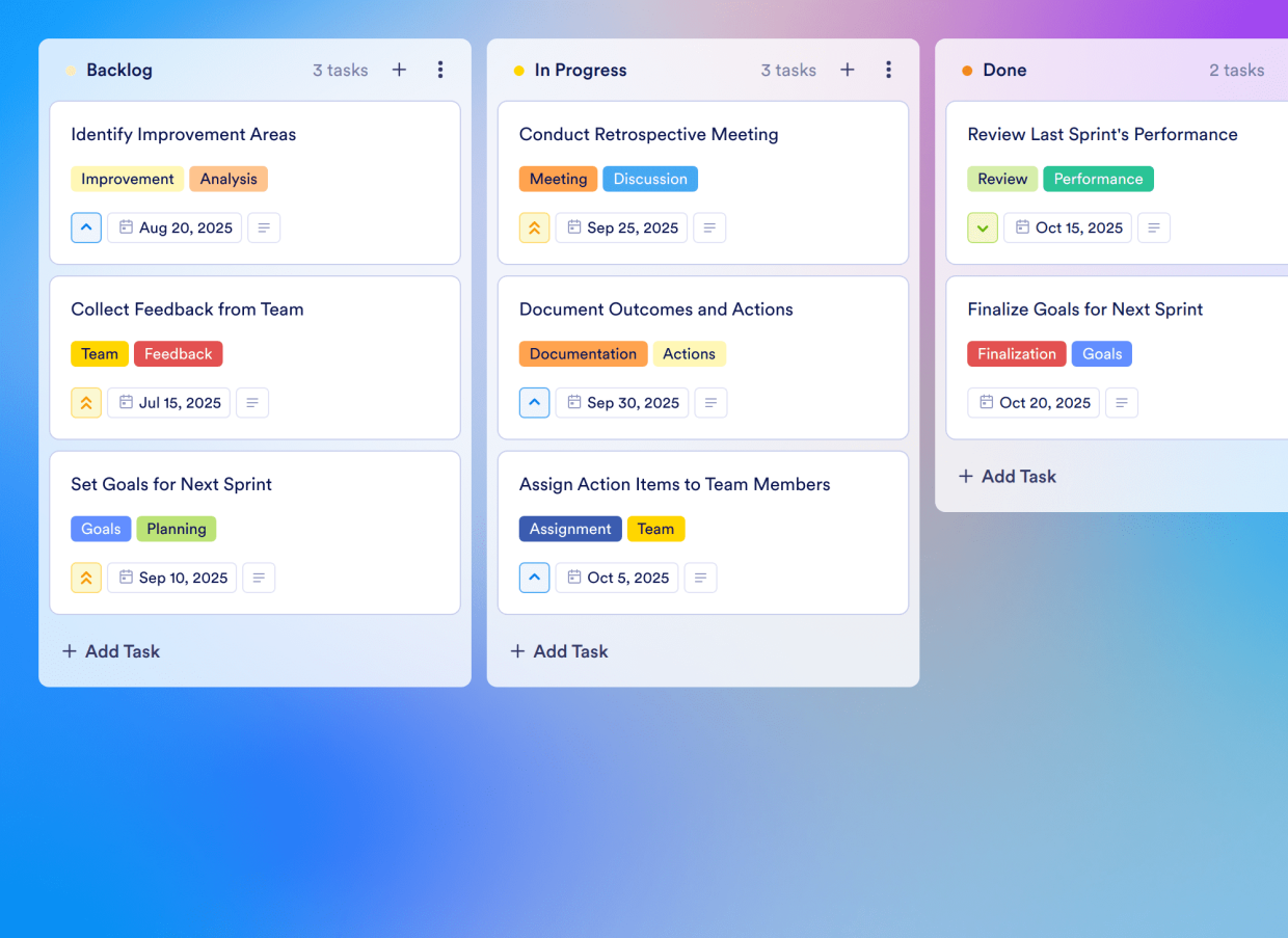 Retrospective Agile Board Template | Jotform