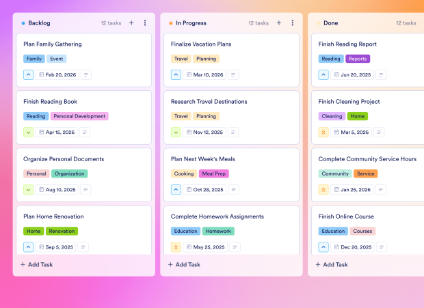 Routine Calendar Board Template Thumbnail
