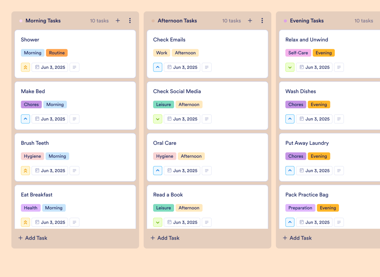 Routine Planner Board Template | Jotform