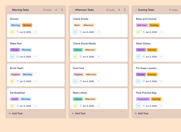 Routine Planner Board Template Thumbnail