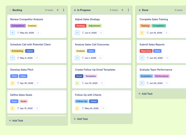 Sales Action Plan Board Template Thumbnail