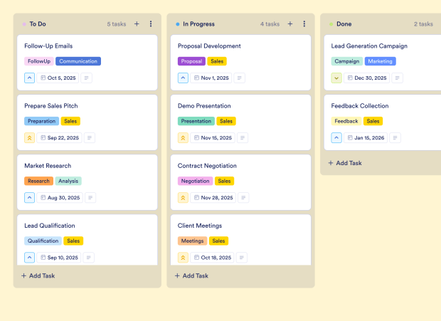 Sales Project Board Template Thumbnail